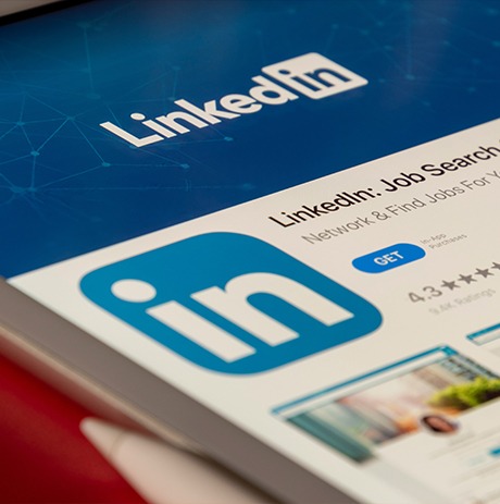 linkedin scherm op tablet